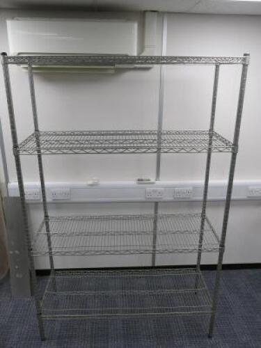 Vogue 4 Tier Wire Shelving, Size H184 x W121 x D45cm.