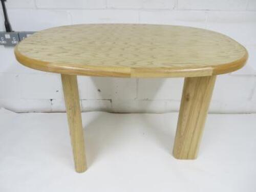 Designer Style Solid Oak & Ply, Waxed Wood Caf&eacute; Table, Size H74 x W100 x D74cm.