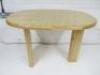 Designer Style Solid Oak & Ply, Waxed Wood Caf&eacute; Table, Size H74 x W100 x D74cm.