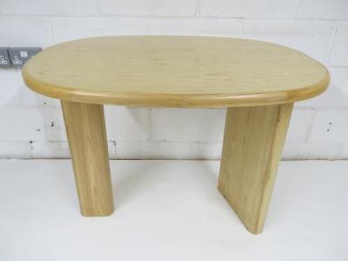 Designer Style Solid Oak & Ply, Waxed Wood Caf&eacute; Table, Size H74 x W100 x D74cm.