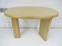 Designer Style Solid Oak & Ply, Waxed Wood Café Table, Size H74 x W100 x D74cm.