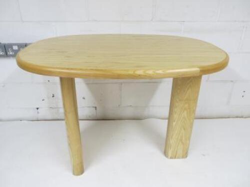 Designer Style Solid Oak & Ply, Waxed Wood Caf&eacute; Table, Size H74 x W100 x D74cm.
