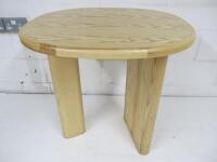 Designer Style Solid Oak & Ply, Waxed Wood Café Table, Size H74 x W71 x D74cm.