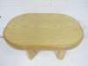 Designer Style Solid Oak & Ply, Waxed Wood Side Table, Size H51 x W80 x D74cm. - 2