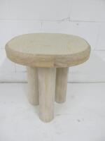 Designer Style Solid Oak & Ply, Bleached Wood Stool, Size H51 x W45 x D45cm.