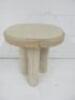 Designer Style Solid Oak & Ply, Bleached Wood Stool, Size H51 x W45 x D45cm.