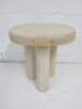 Designer Style Solid Oak & Ply, Bleached Wood Stool, Size H51 x W45 x D45cm.