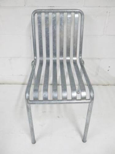 Hay Palissade Hot Galvanised Steel Outdoor Chair. Comes with Hay Palissade Seat Pad Cushion in Green, Size H80 x W125 x D70cm.