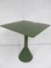 Hay Palissade Cone Metal Table in Olive Green with Square Table Top & Conrete Base, Size H74 x W65 x D65cm. - 6
