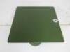 Hay Palissade Cone Metal Table in Olive Green with Square Table Top & Conrete Base, Size H74 x W65 x D65cm. - 2