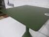 Hay Palissade Cone Metal Table in Olive Green with Square Table Top & Conrete Base, Size H74 x W65 x D65cm. - 3