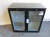 Polar 2 Door Back Bar Drinks Cooler, GL002-03. Size H90 x W90 x D50cm.  NOTE: missing shelf clips.