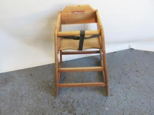 Five x Wooden Framed Childrens High Chairs.