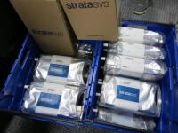 Material for Polyjet 3D Printers to Include: 5 x Unopened Stratasys Verodent Med 670 Use by Dates 2024,5 x Unopened Support SUP705B, 4 x Part Used Verodent 670, 4 x Part Used Support SUP705B (Total Material 18).