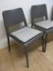 3 x Ikea Teodores Grey Stack Chairs with Cushion. - 2