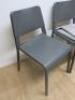 3 x Ikea Teodores Grey Stack Chairs with Cushion. - 3