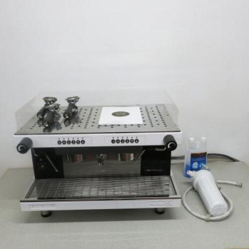 Sanremo 2 Group Coffee Machine, Model ZOE 2GR SED, S/N 71179. Comes with Water Filter, Attachments & User Manual. Supplied New in 09/2018 (As Viewed)