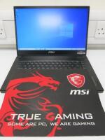 MSI 15.5" GS66 Stealth Steel Series Notebook PC, Model MS-16VI, Running Windows 10 Home, Intel Corei7-10750H CPU @ 2.60Ghz, 16.00GB RAM, 476GB HDD, Intel UHD Graphics. Comes with Power Supply & Neoprene Case.