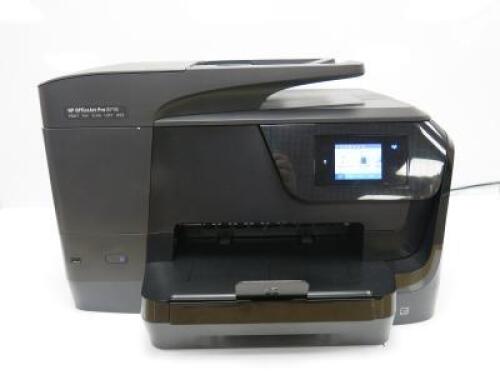 HP Office Jet Pro 8710 All In One Wireless Colour Printer, Model SNPRC-1601-01. Total Copy Count 3109 & Comes with Power Supply.