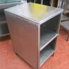 Open Fronted 2 Shelf Stainless Cupboard, Size H90cm x W50cm x D60cm - 2