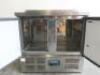 Polar Stainless Steel 2 Door Refrigerated Pizza/Salad Prep Counter, Model G604, S/N 7208260, Size H100 x W90 x D70cm. NOTE: missing lid. - 2