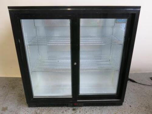 Polar Double Door Under Counter Drinks Display Refrigerator, Model GL003-05, S/N CK190301139, Size H90 x W90 x D52cm.