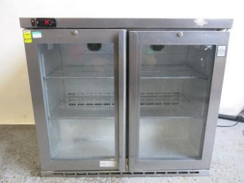 Osborne 2 Door Under Counter Drinks Display Refrigerator, Model 220E, S/N 22686/1016, Size H80 x W90 x D53cm.