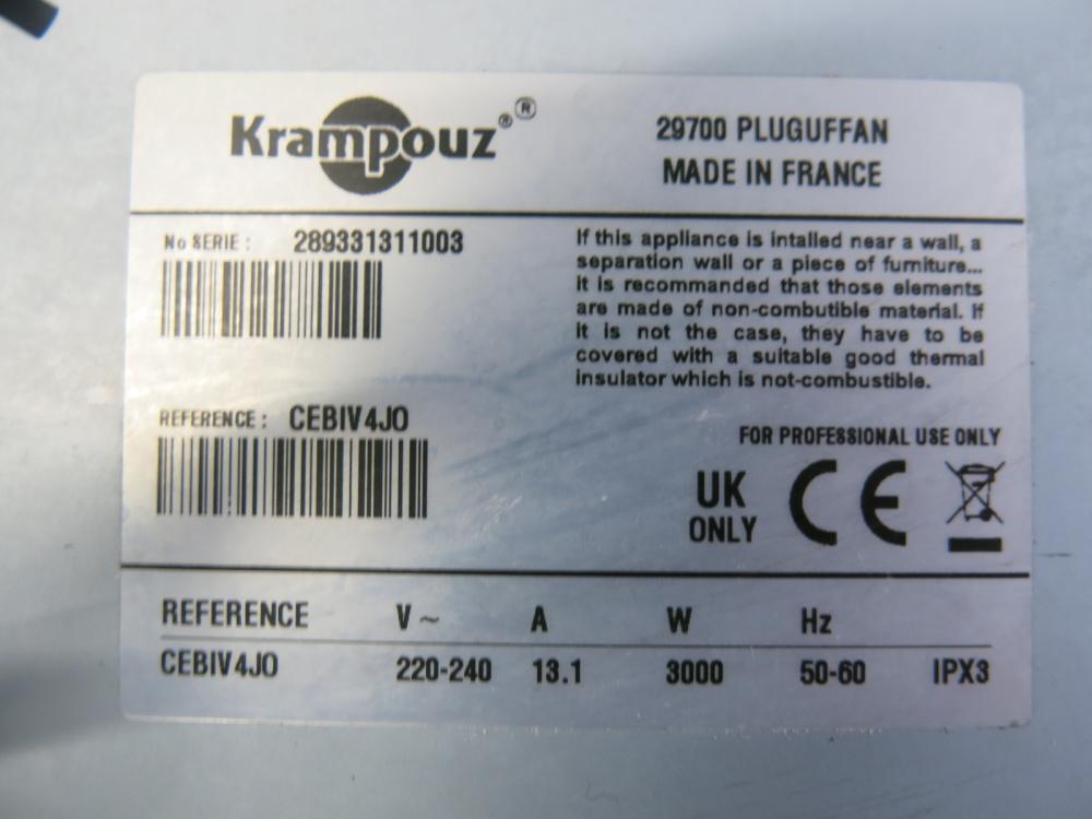 Krampouz 3000w Electric Pancake Machine, Model 29700 Pluguffan.