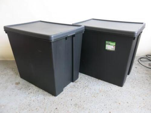 2 x Wham Bam 154L Storage Bins with Lids.