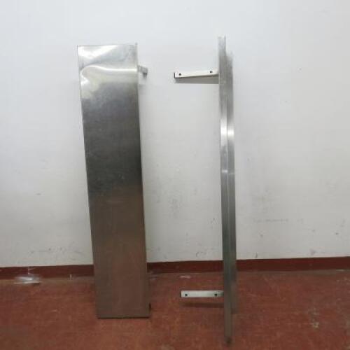 Pair of Stainless Steel Shelves with L Wall Brackets, Size W150cm x D30cm