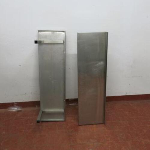Pair of Stainless Steel Shelves with L Wall Brackets, Size W105cm x D30cm