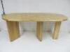 Designer Style Solid Oak & Ply, Waxed Wood Restaurant Table, Size H74 x W160 x D74cm.