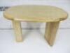 Designer Style Solid Oak & Ply, Waxed Wood Cafe Table, Size H74 x W100 x D74cm.