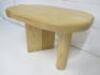 Designer Style Solid Oak & Ply, Waxed Wood Side Table, Size H51 x W80 x D74cm. - 3