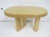 Designer Style Solid Oak & Ply, Waxed Wood Side Table, Size H51 x W80 x D74cm.