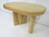 Designer Style Solid Oak & Ply, Waxed Wood Side Table, Size H51 x W80 x D74cm. - 3