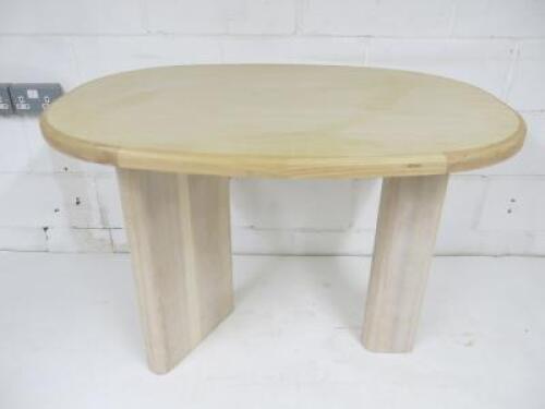 Designer Style Solid Oak & Ply, Bleached Wood Cafe Table, Size H74 x W100 x D74cm.