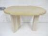 Designer Style Solid Oak & Ply, Bleached Wood Cafe Table, Size H74 x W100 x D74cm.
