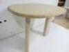 Designer Style Solid Oak & Ply, Bleached Wood Cafe Table, Size H74 x W100 x D74cm. - 3