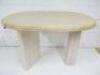 Designer Style Solid Oak & Ply, Bleached Wood Cafe Table, Size H74 x W100 x D74cm.