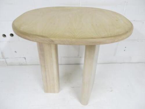 Designer Style Solid Oak & Ply, Bleached Wood Cafe Table, Size H74 x W71 x D74cm.
