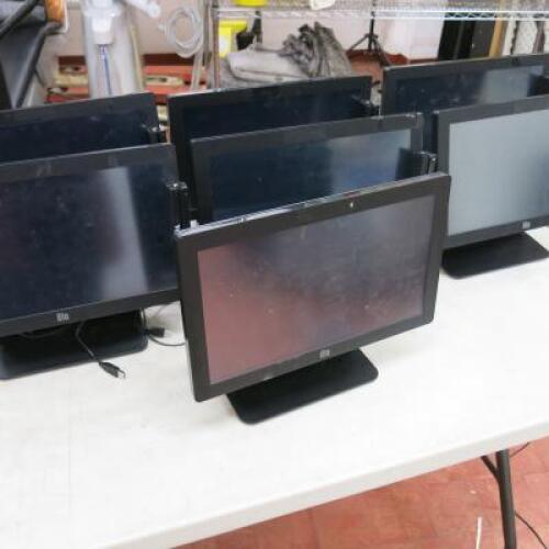 8 x Elo EPOS 15" Touchscreen POS, Model ESY 15E2, Running Windows Embedded POSReady 7, Intel Celeron CPU J1900 @ 1.99Ghz, 4096mb with Power Supplies, 7 x Magnetic Card Swipes, 4 x Cash Draws (No Keys) & Radall Barcode Scanner Model RD-S1. Originally Purc