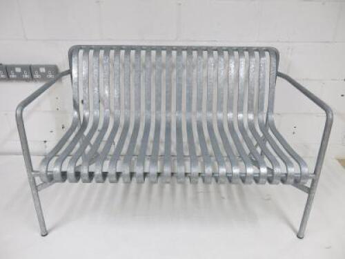 Hay Palissade 2 Seater Hot Galvanised Steel Outdoor Bench, Size H80 x W125 x D70cm.