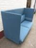 Designer German Made, High Back Two Seater Breakout Sofa in Light Blue, Model 47901 Outline Studio UK. Size H114 x W175 x D75cm. - 3