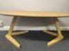 Designer Style Natural Oval Wood Coffee Table. Size H45 x W60 x D120cm. - 2