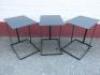 Set of 3 Black Metal Canterlever Side Tables. Size H51 x W35 x D48cm.