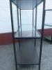 Pair of Metal Framed Bookcases with Walnut Effect & Glass Shelves. Size H95 x W36 x D100cm. - 4