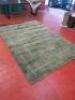 Asiatic London 'Blade' Hand Woven Green Rug 100% Viscose Pile. Size H200 x W290cm.