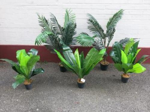 5 x Faux Office Plants.
