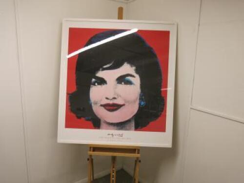 Andy Warhol King & McGaw Framed & Glazed Print from the Warhol Collection, Jackie 1964. Size H113 x W104cm.